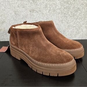 Cruz’s Brown Portugal Suede Leather Chunky Platform Shoe Boots Women’s Size 9